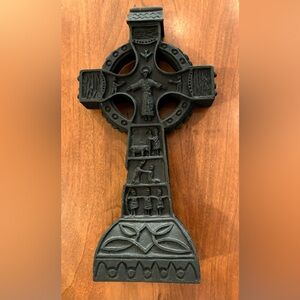 Irish Celtic Cross, Dark Black, Hand Crafted in Ireland, EUC